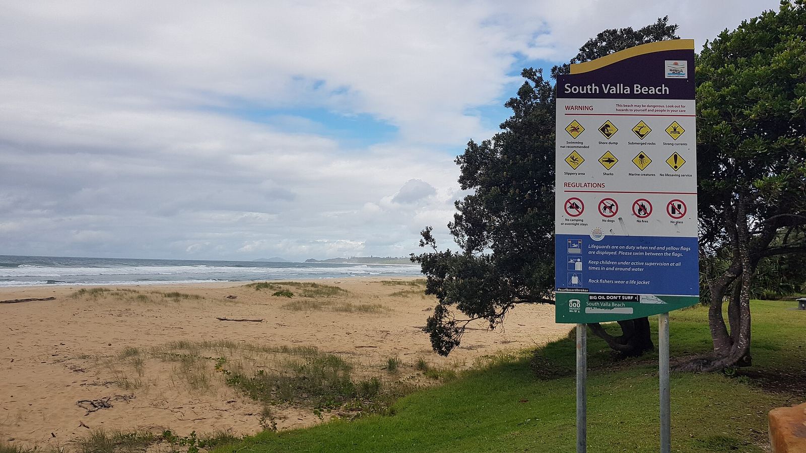 South Valla Beach from Valla Beach Road, 2023